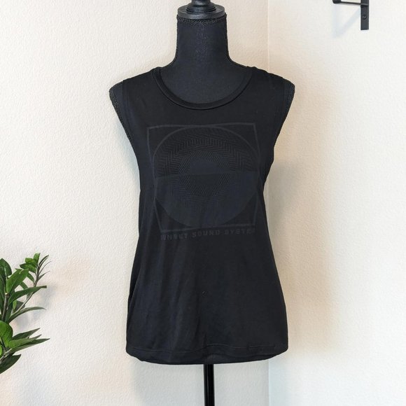 Bella + Canvas Black Muscle Tee "Sunset Sound System"‎ Logo - Picture 1 of 5